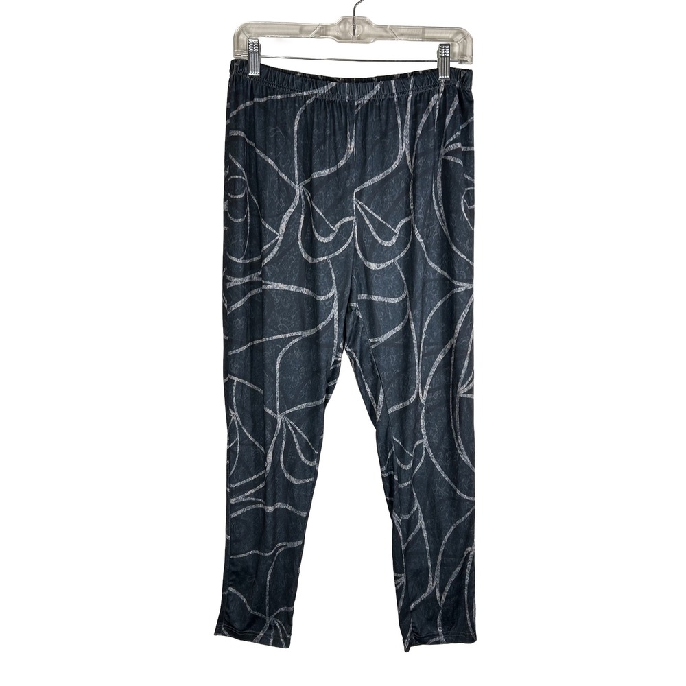 Lily by Firmiana Women Plus Size 1X 2X Charcoal Gray‎ Abstract Swirl Leggings